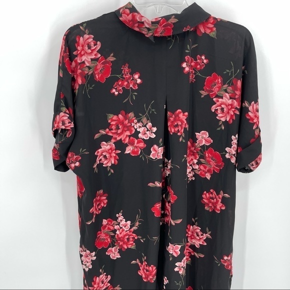 Lane bryant NWT dress/long top black floral Size 14/16 Short Sleeves - Picture 8 of 8